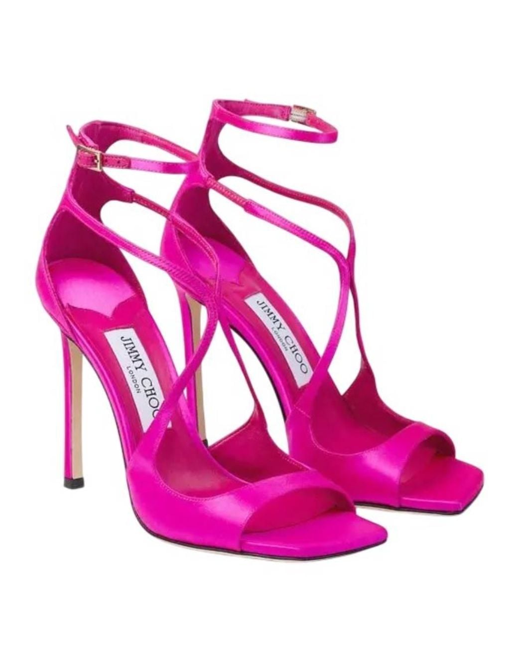 Jimmy Choo Pink Azia 110 Satin Sandals, Brand Size 37.5 Us