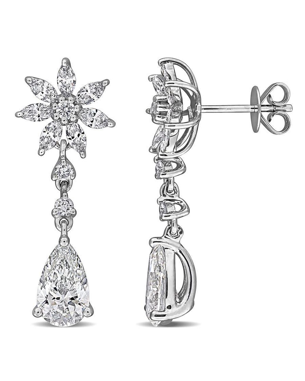 Created Forever White 2 7/8Ct Tw Lab-Grown Diamond Flower Drop Earrings for men