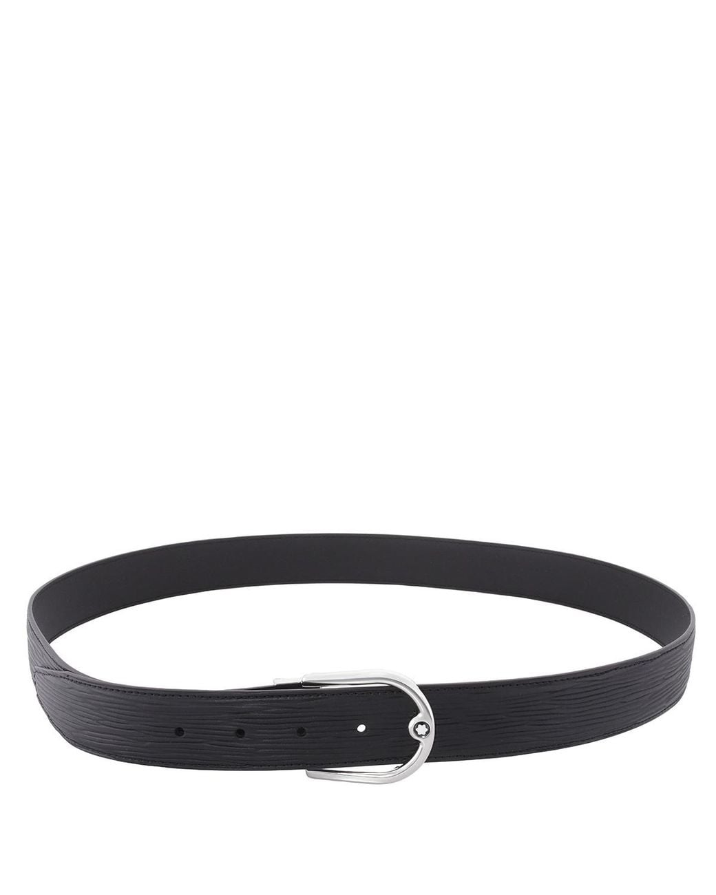 Montblanc Black Horseshoe Buckle Printed 35 Mm Reversible Leather Belt for men