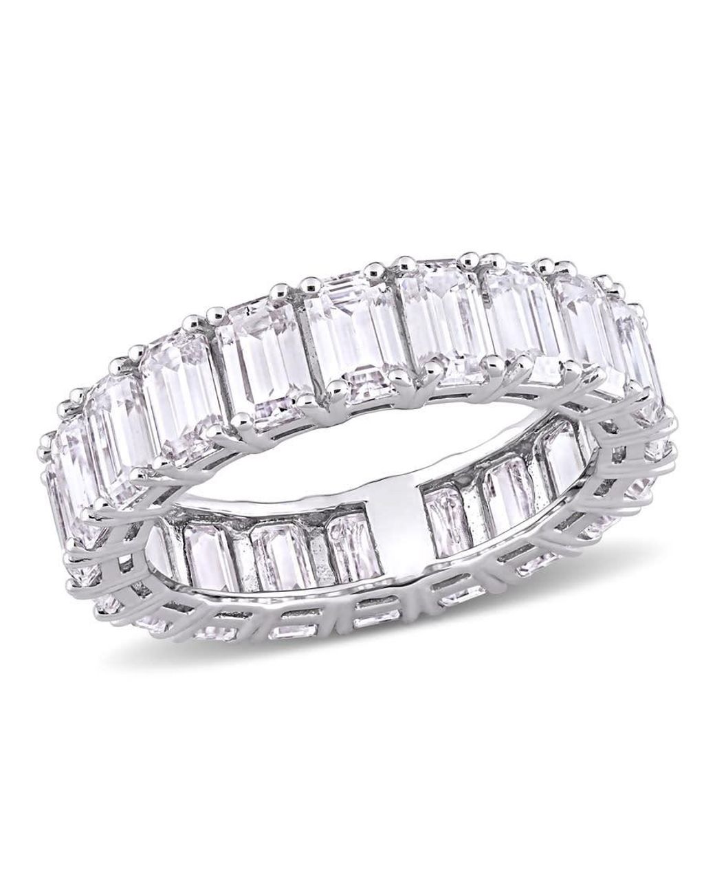 Amour Metallic 6 Ct Dew Emerald Cut Created Moissanite Eternity Ring for men