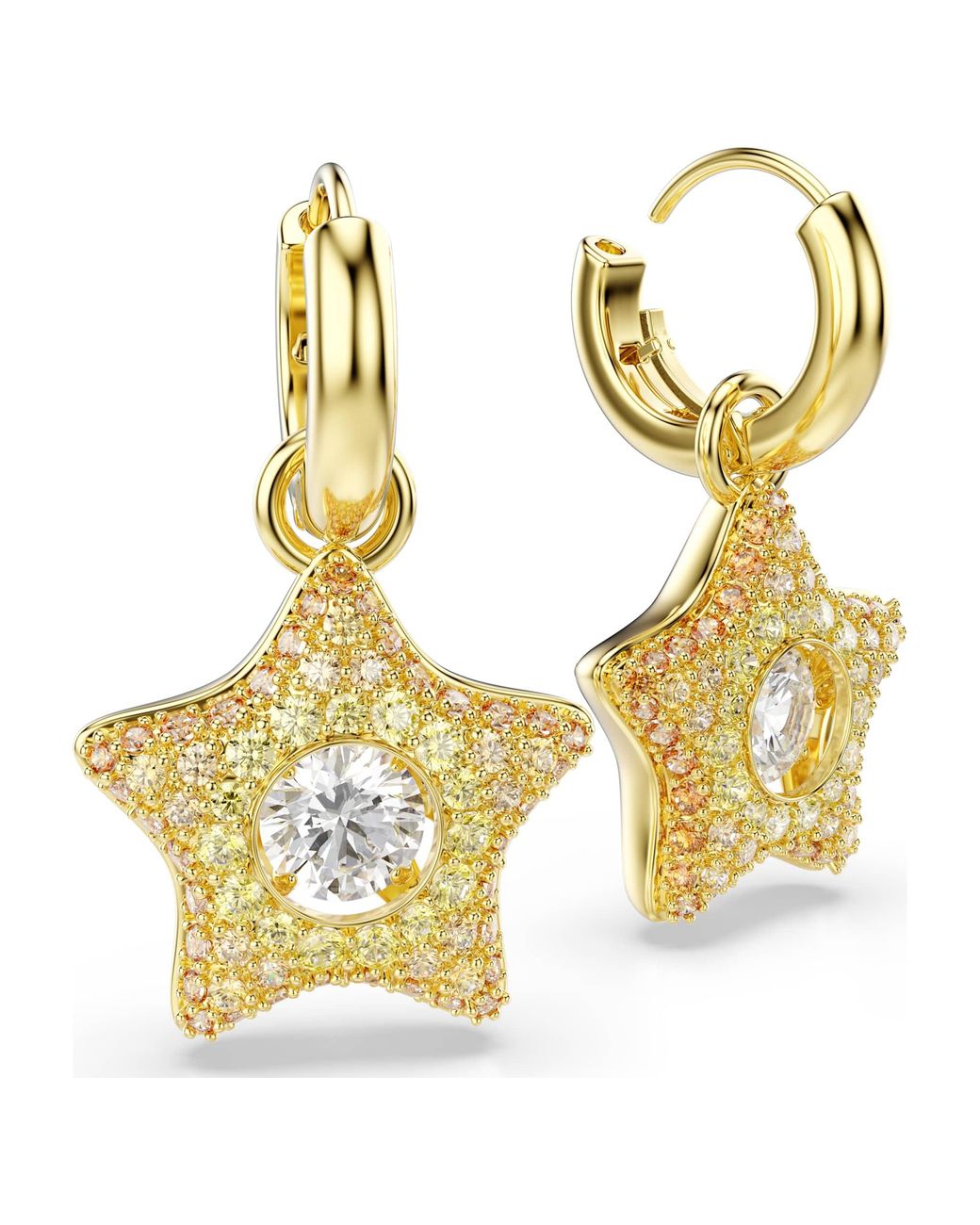 Swarovski Metallic Sublima 18K Plated Star Drop Earrings for men