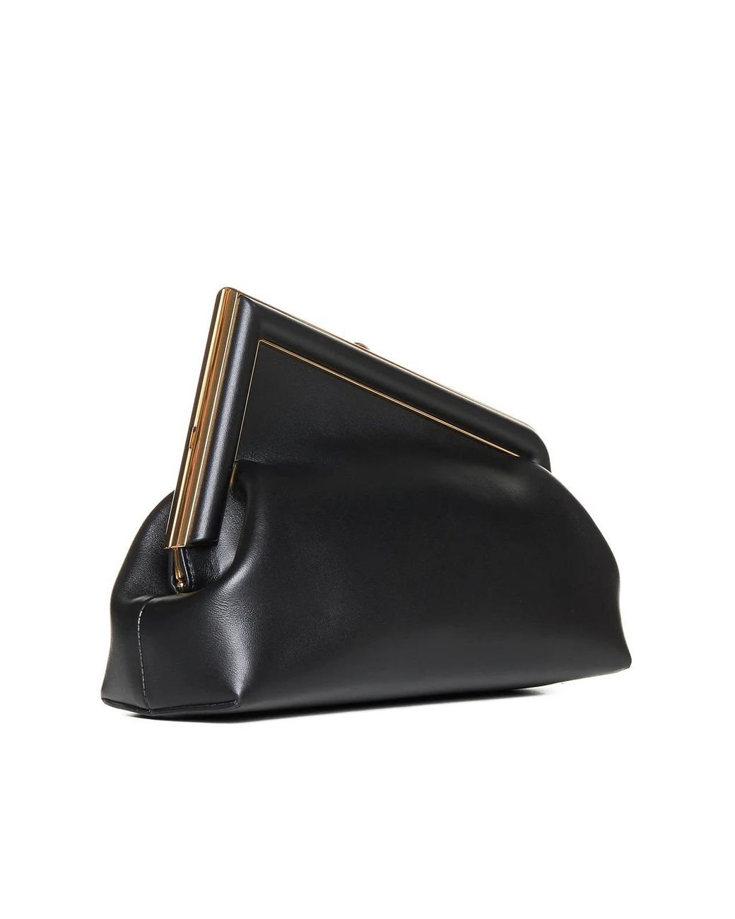 Fendi Black First Midi Nappa Leather Clutch