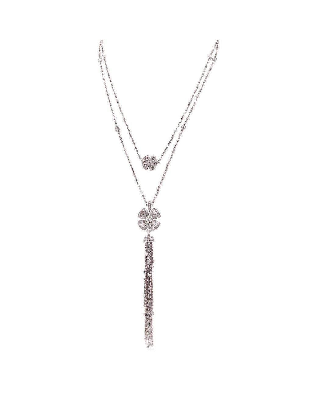 BVLGARI Metallic Fiorever 18K And Diamond Necklace for men