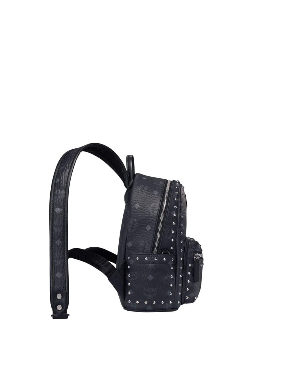 MCM Black Mini Visetos Stark Backpack for men