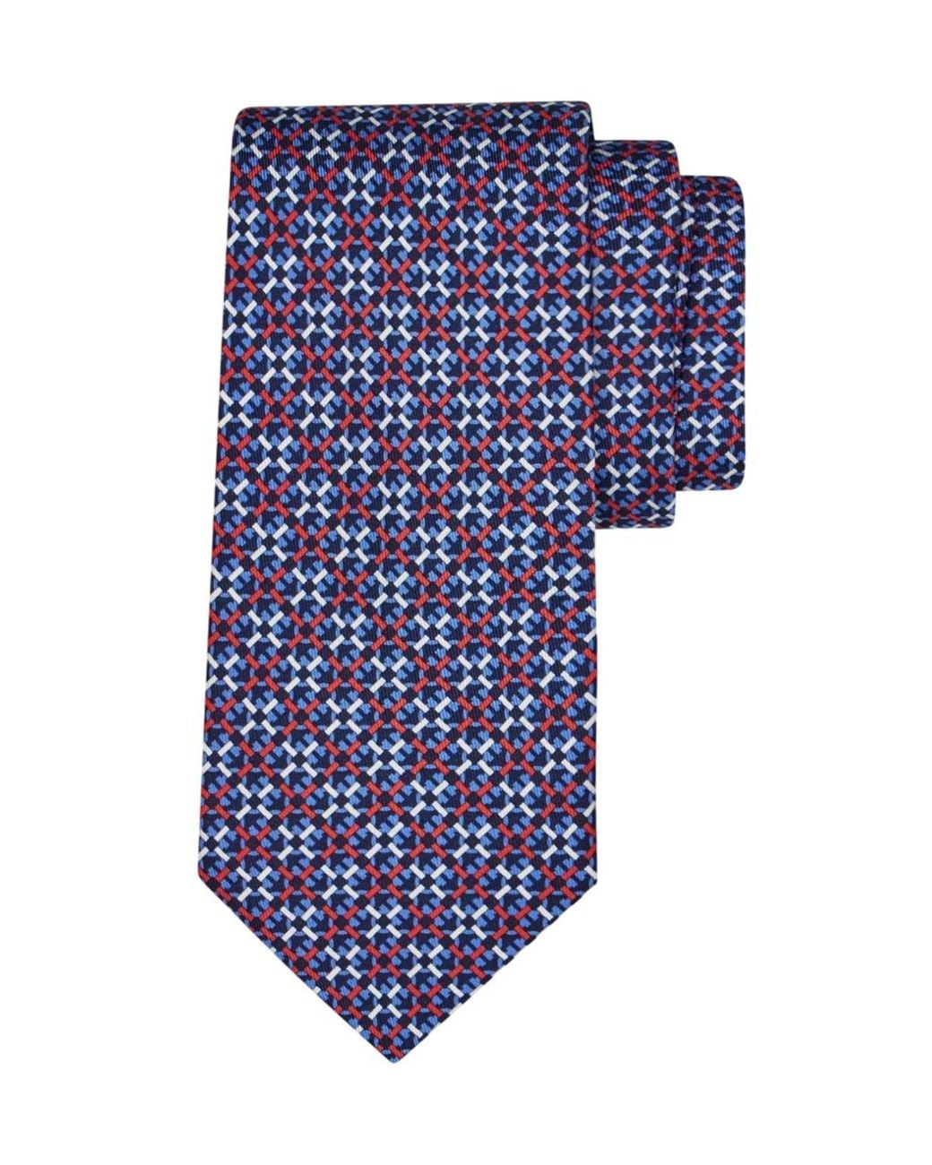 Ferragamo Blue Gancini Print Silk Tie for men