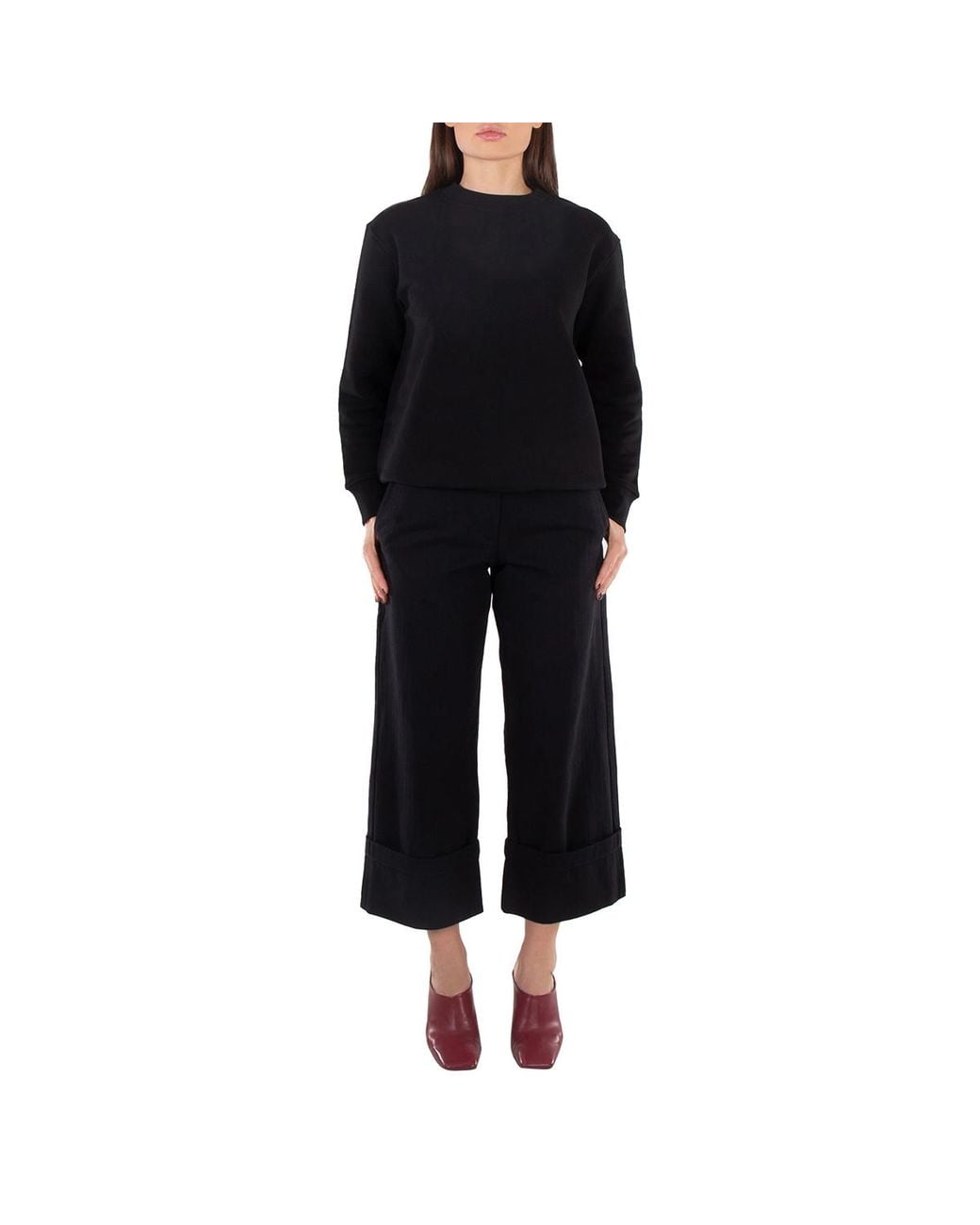 Moncler Black 1952 Button Detailed Wide Leg Trousers