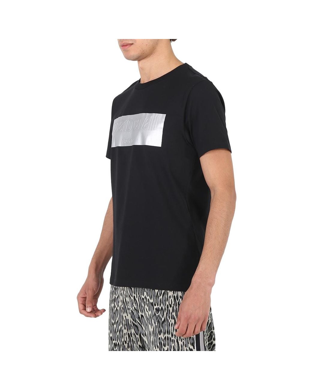 Roberto Cavalli Black Slim Fit Cotton Jersey T-Shirt for men
