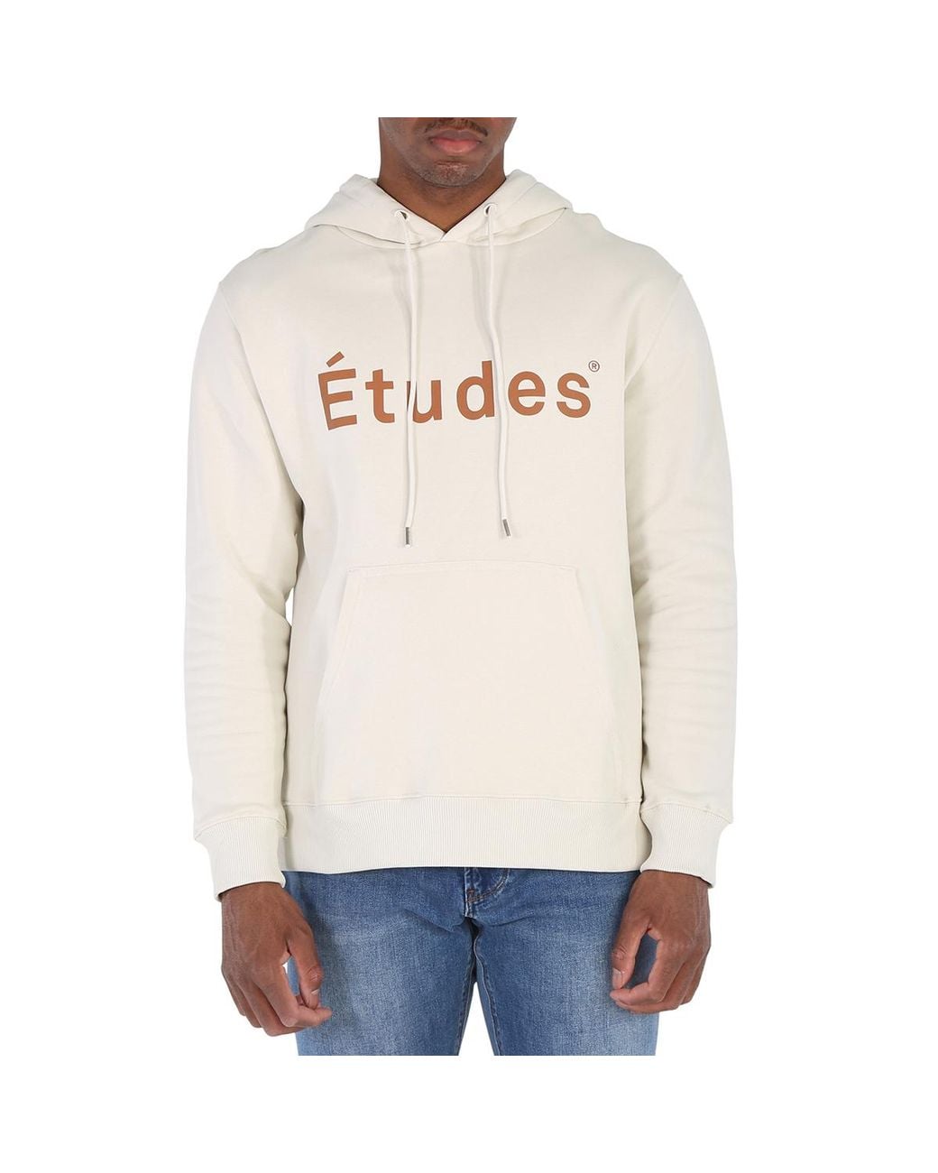 Etudes Studio White Chalk Logo-Print Organic-Cotton Hoodie for men