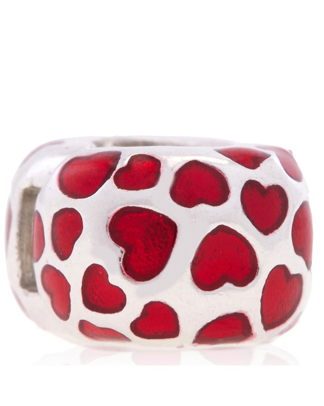 Pandora Red Ladies Hearts Round Clip Charm