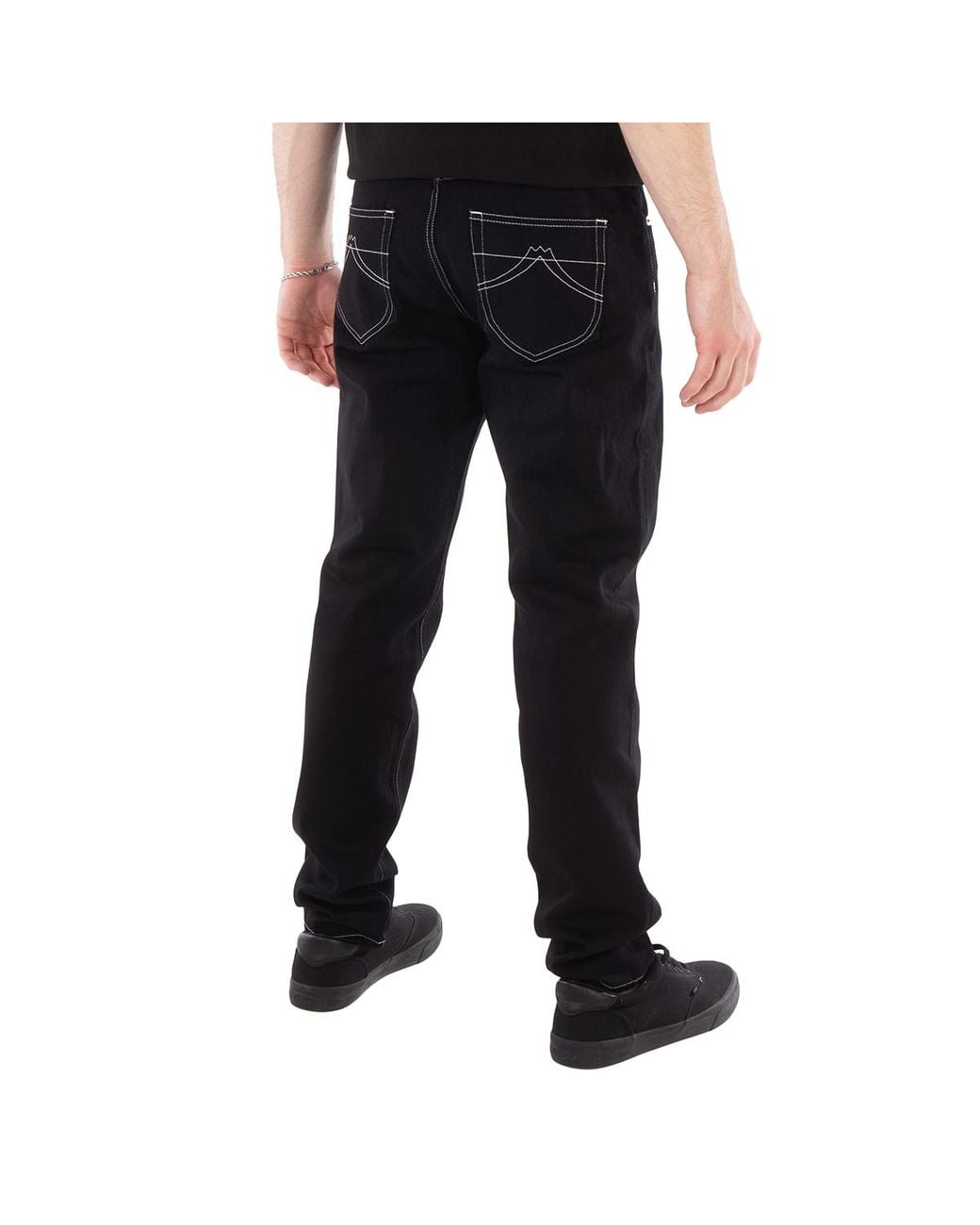 KENZO Black Logo-Patch Denim Pants for men
