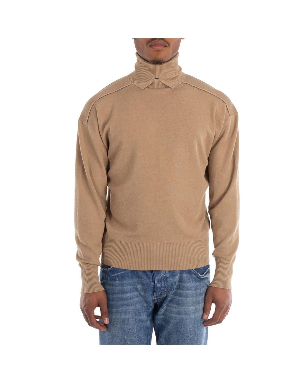 Burberry Blue Long Sleeved Turtleneck Knitted Sweater for men