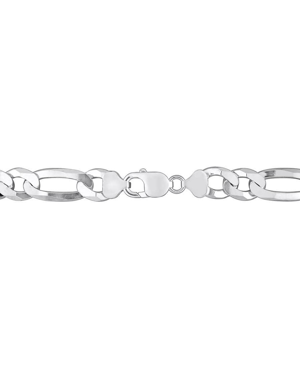 Amour Metallic 12.3Mm Flat Figaro Chain Necklace