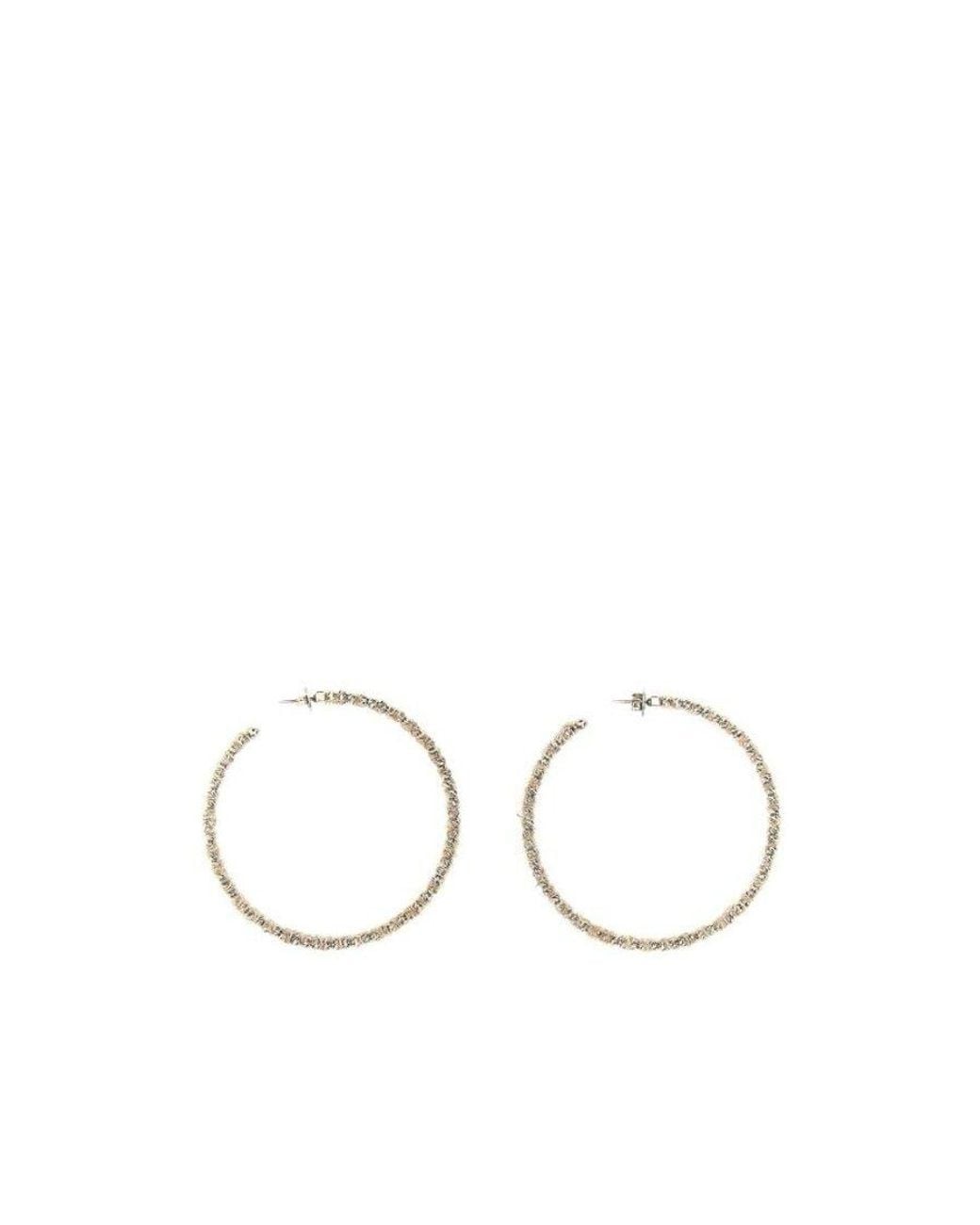 Brunello Cucinelli Metallic Twisted Hoop Earrings, Size for men