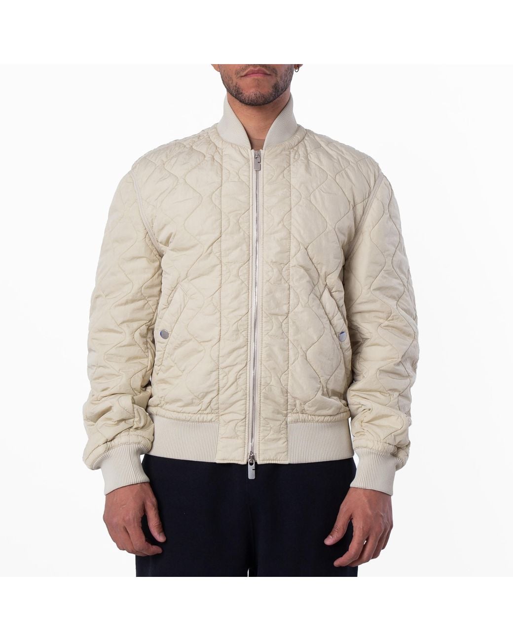 Burberry Natural Quilted Nylon Bomber Jacket for men