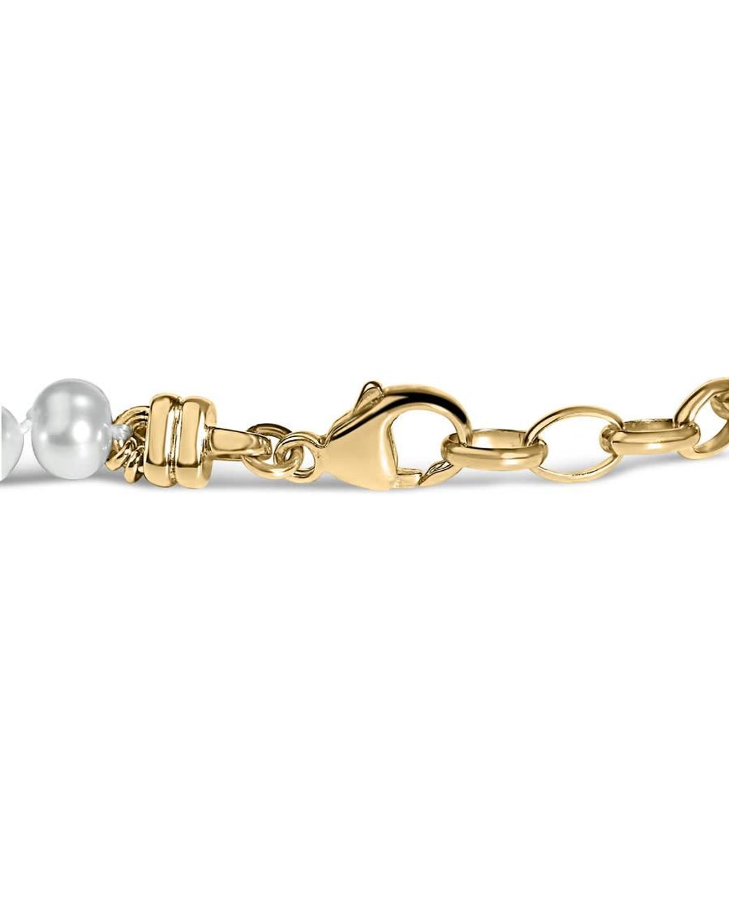 Haus of Brilliance Metallic 18K Vermeil Cultured Pearl Station Link Bracelet for men