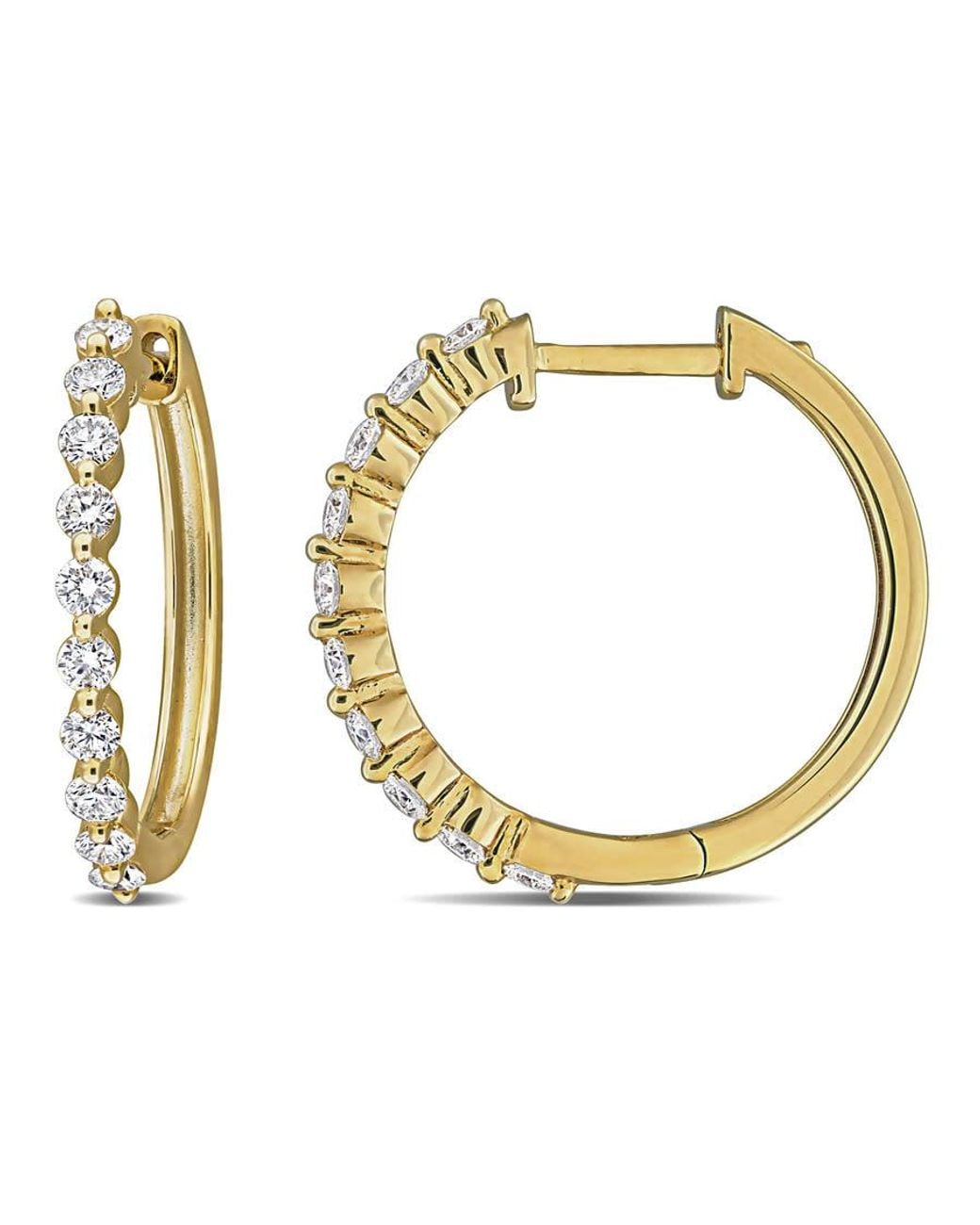 Created Forever Metallic 5/8Ct Tw Lab-Grown Diamond Hoop Earrings for men