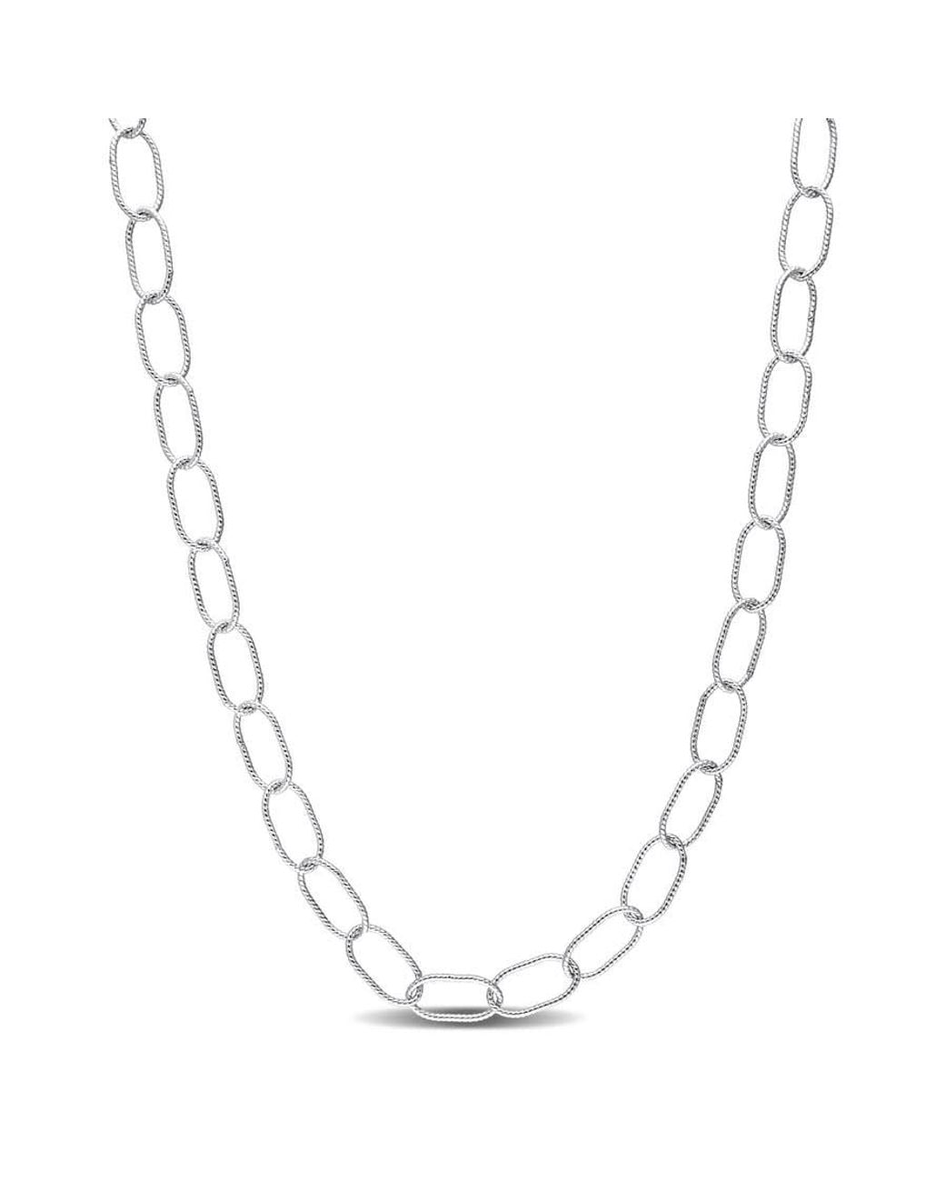 Amour Metallic Twisted Rolo Chain Necklace