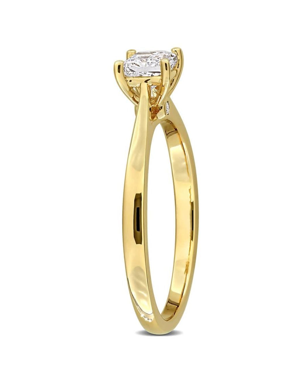 Created Forever Metallic 1/2Ct Tw Princess-Cut Lab-Grown Diamond Solitaire Engagement Ring With Side Accents for men