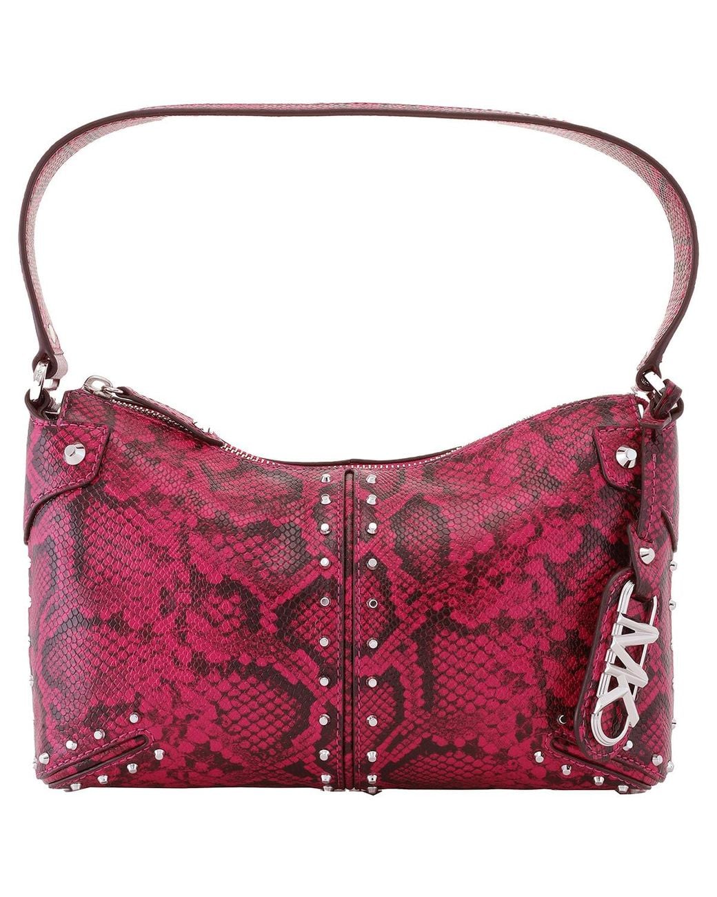 Michael Kors Purple Astor Large Studded Leather Shoulder Bag