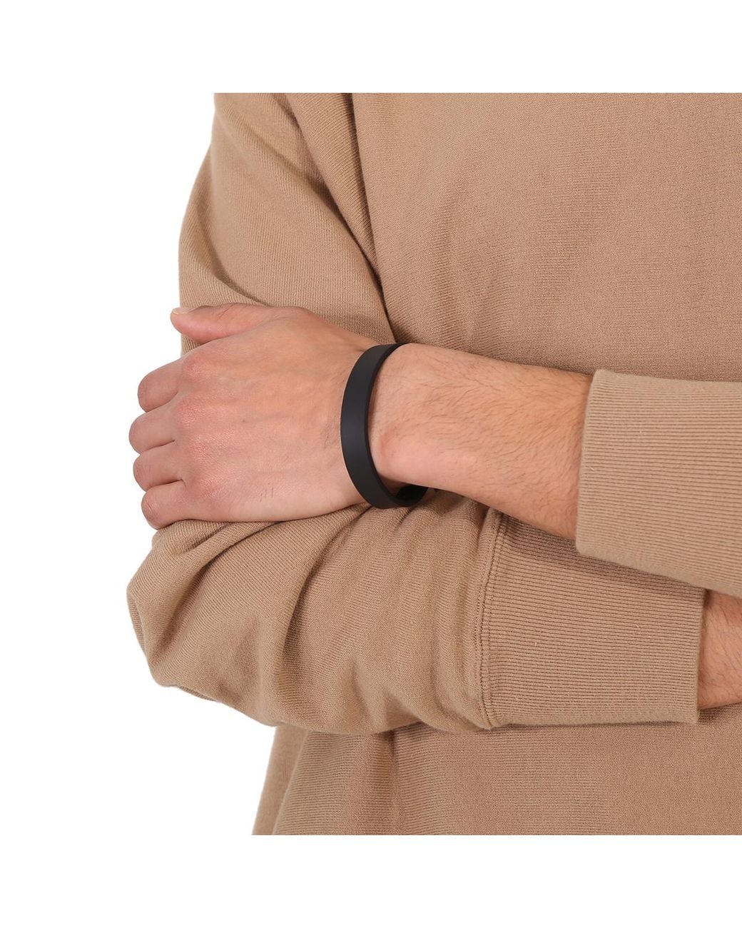 Montblanc Black Stainless Steel Leather Bracelets for men