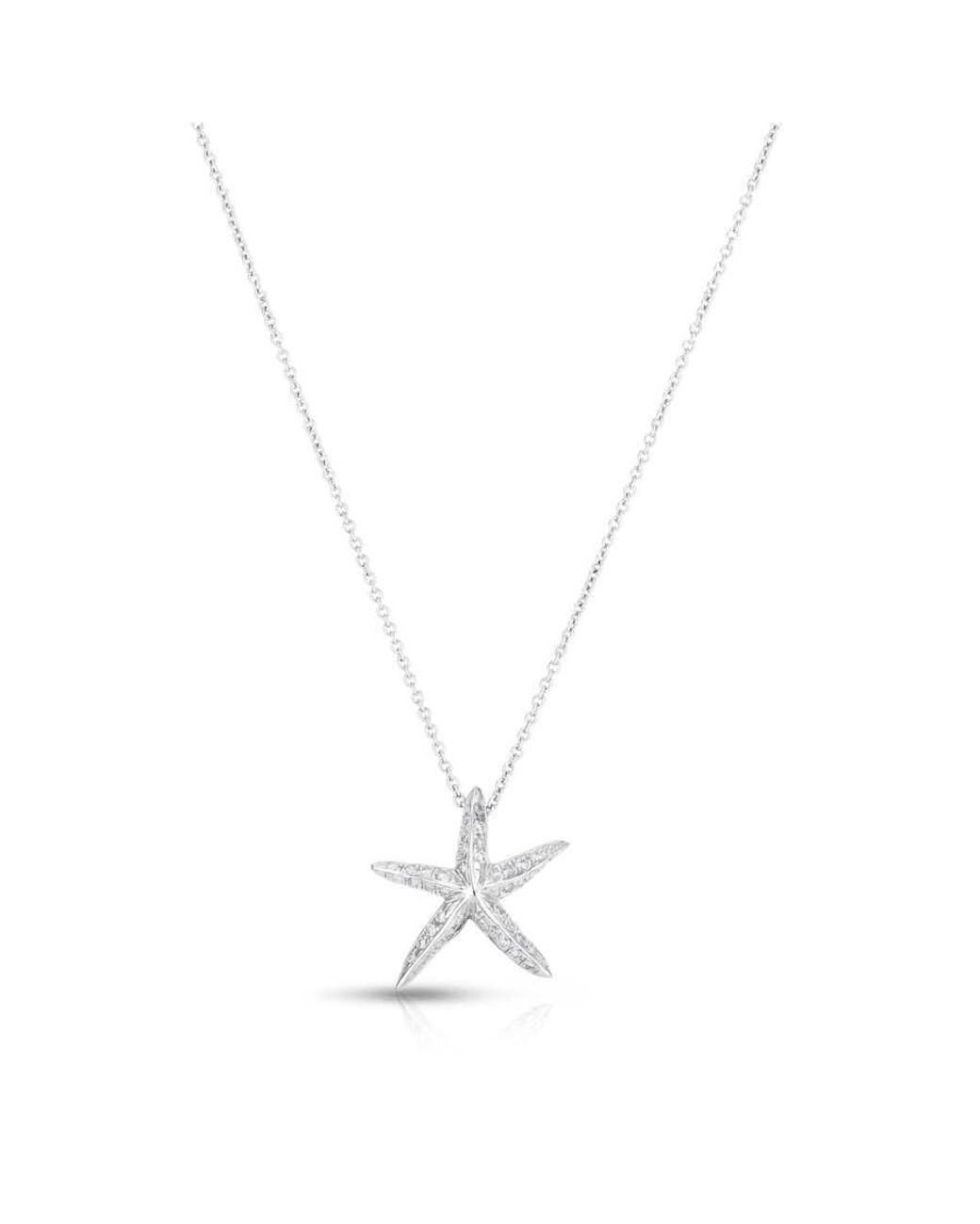 Roberto Coin Metallic 18K Tiny Treasures Diamond Starfish Necklace 000368Awchx0 for men