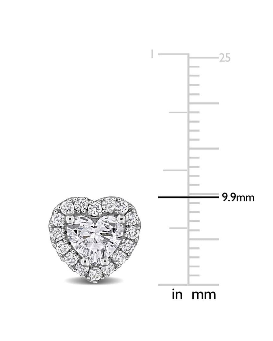 Created Forever Metallic 1 3/8 Ct Heart And Round Lab Grown Diamonds Tw Fashion Post Earrings for men