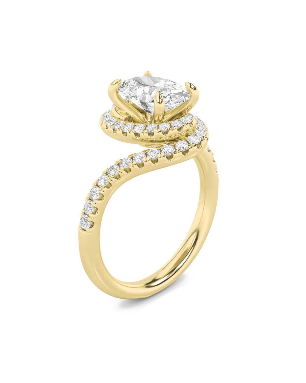 Mure And Co Metallic 2Ctw Oval Shaped Lab Grown Diamond (F/Vs) Swirl Accented Engagement Ring for men