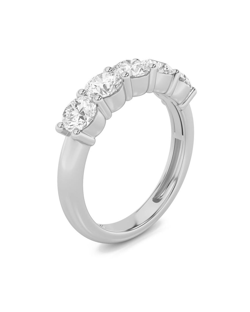 Mure And Co White 3Ctw Round Shaped Lab Grown Diamond (F/Vs) Five Stone Band Ring for men