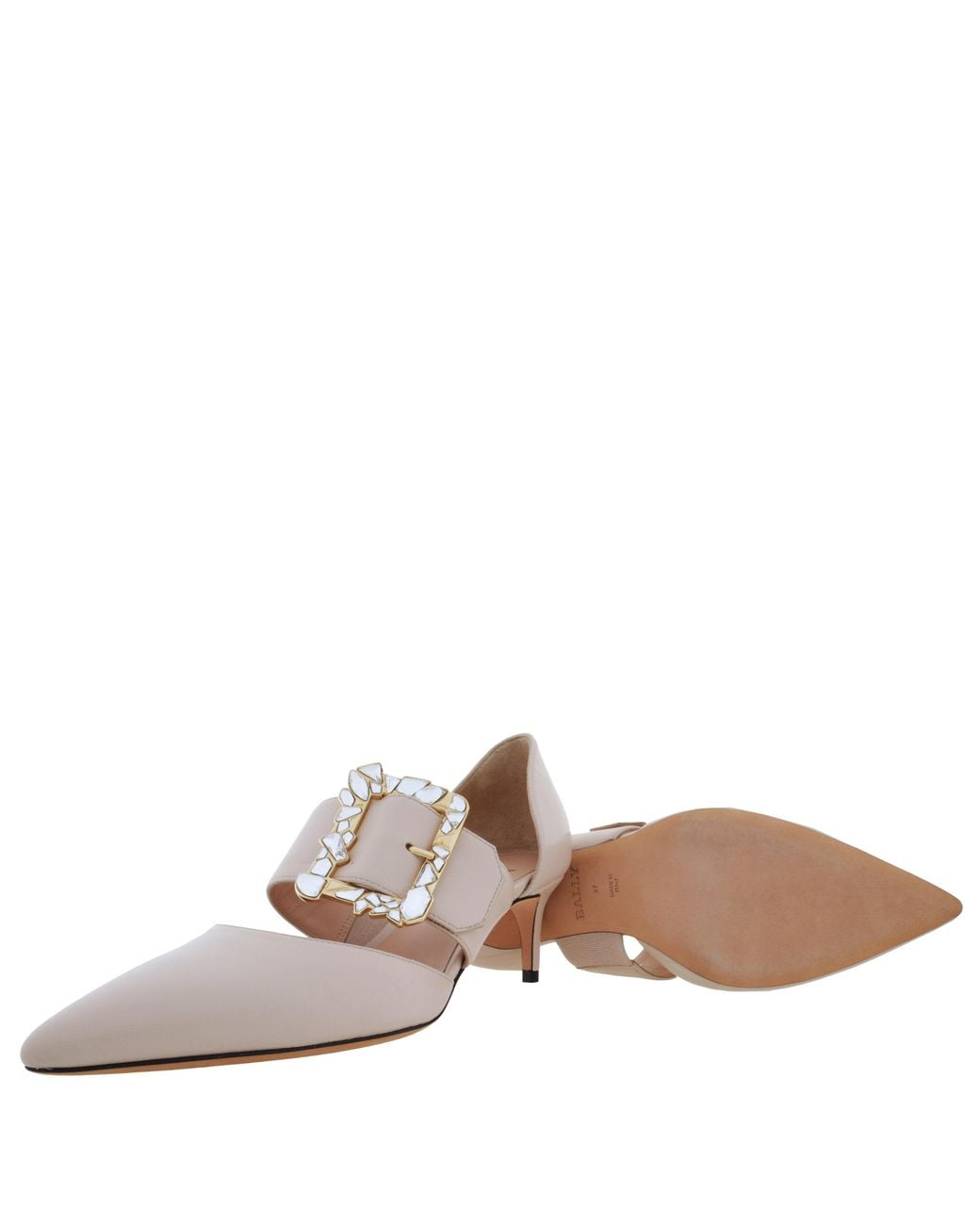 Bally Brown Jessye 55 Buckle Leather Pumps, Brand Size 37 Us Size 6.5