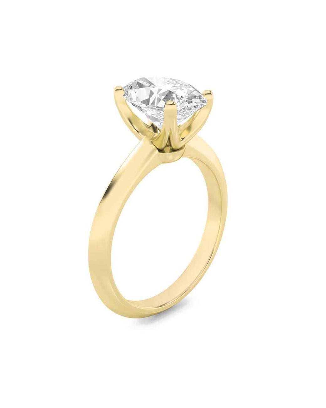 Mure And Co Metallic 2Ctw Oval Shaped Lab Grown Diamond (F/Vs) Knife Edge Shank Solitaire Engagement Ring for men