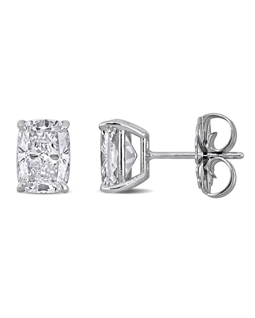 Created Forever Metallic 2 1 10 Ct Tw Lab Grown Cushion Diamond Tw Stud Earrings 14K F Vs1 (Igi Certified) for men