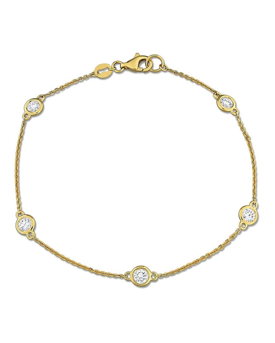 Created Forever Metallic 3/4Ct Tw Lab-Grown Diamond Station Bracelet for men