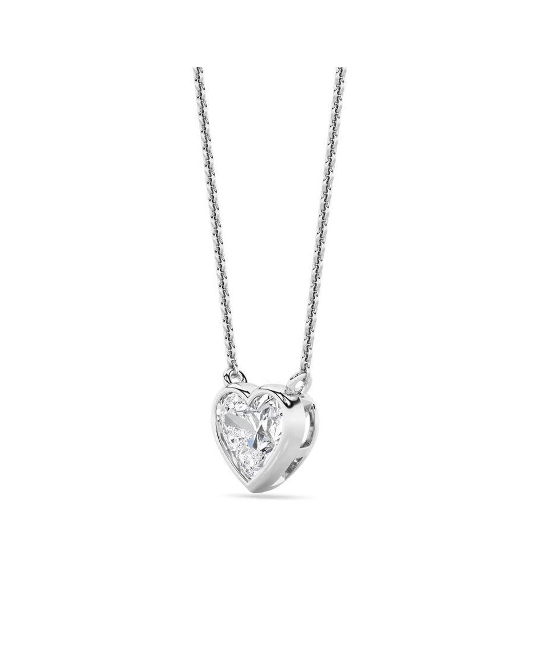 Mure And Co Metallic 1Ctw Heart Shape Lab Grown Diamond (F/Vs Pendant Necklace for men