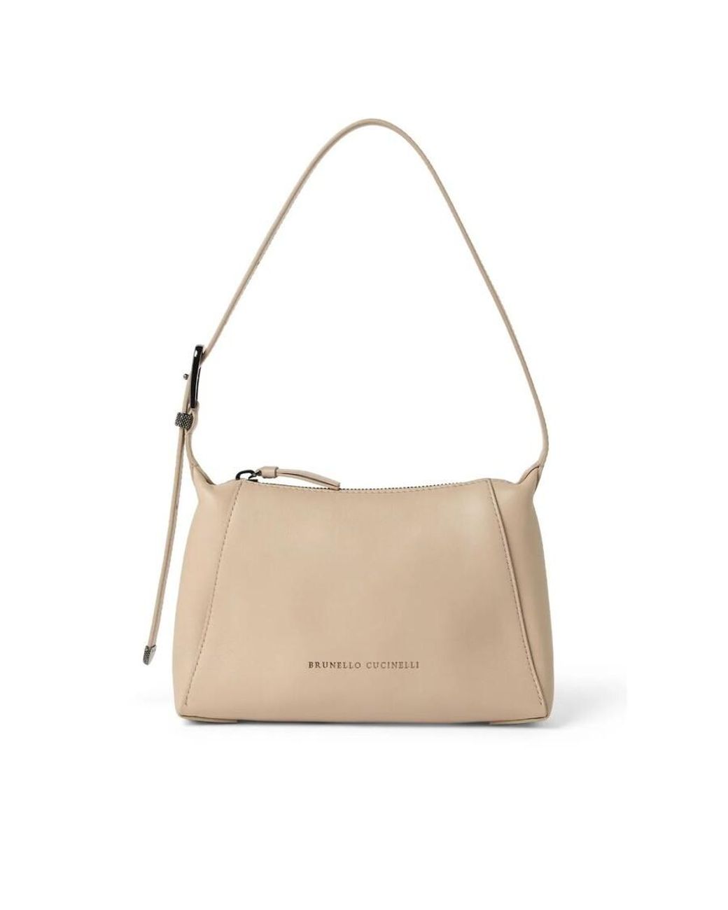 Brunello Cucinelli Natural Sabbia Leather Shoulder Bag