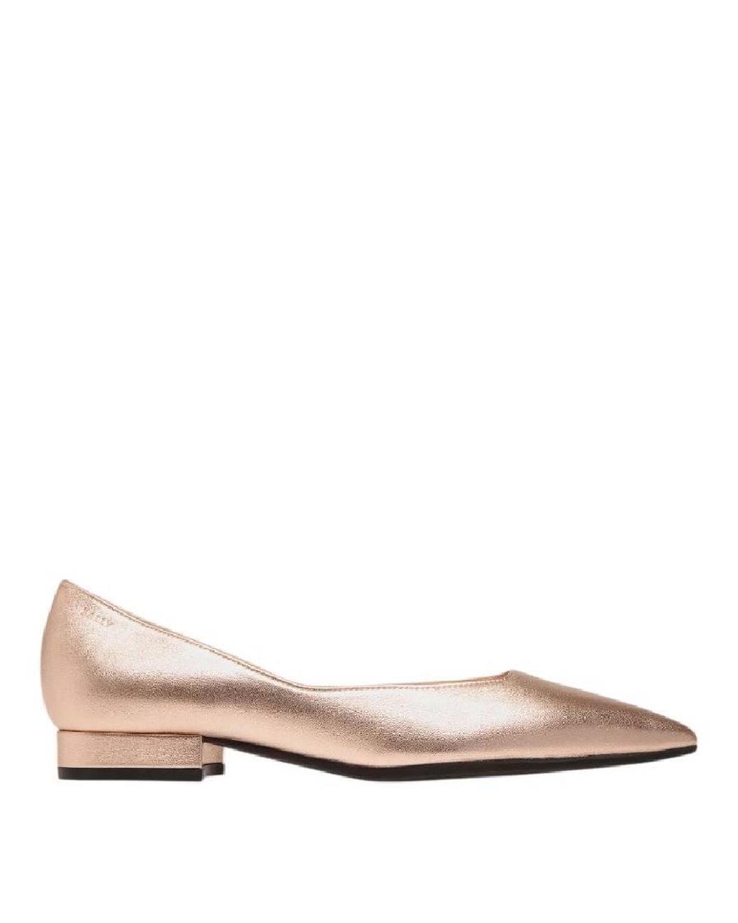 Bally Pink Elsia Laminated Leather Flat Pumps, Brand Size 36 Us