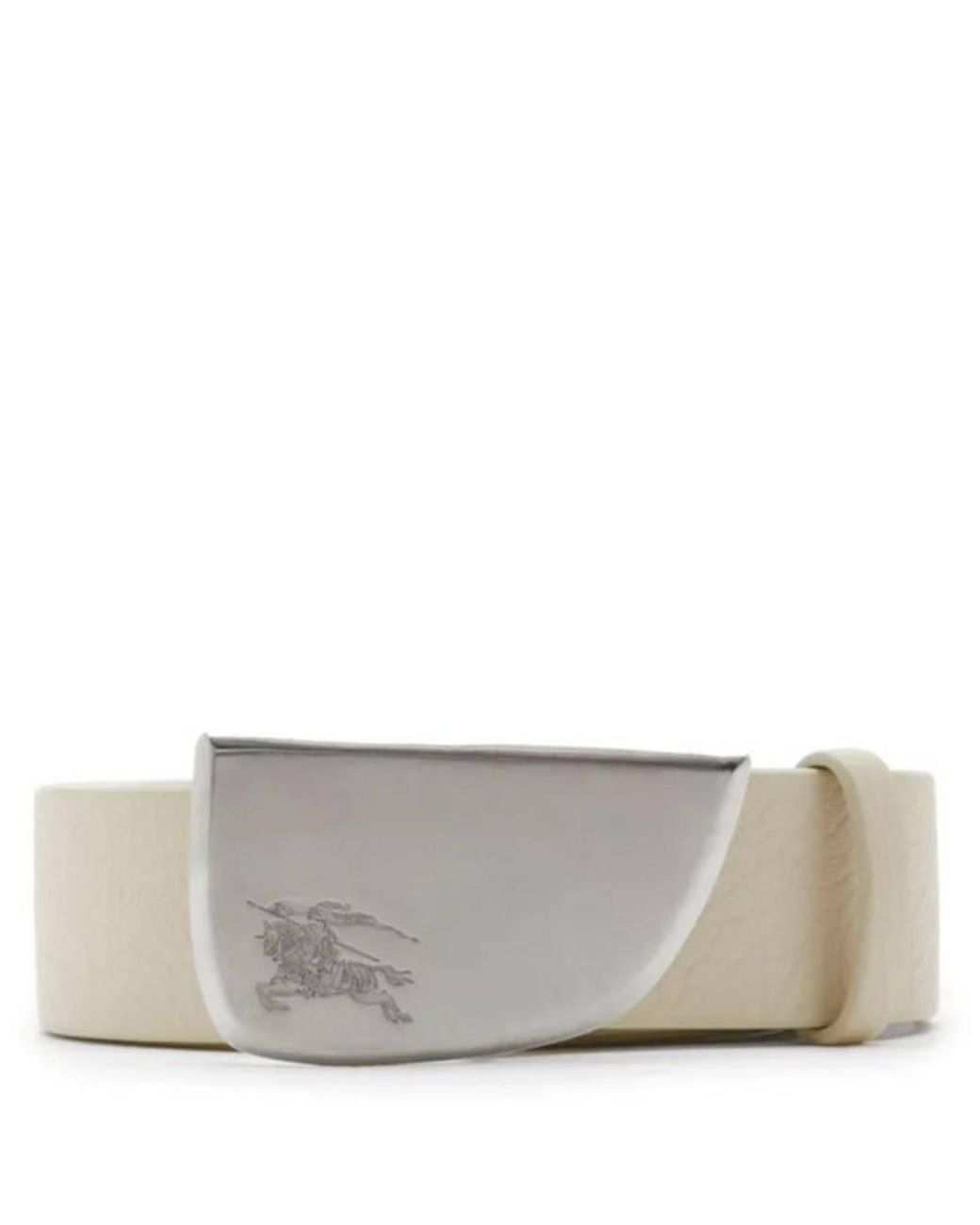 Burberry Gray Shield Buckle Leather Belt for men