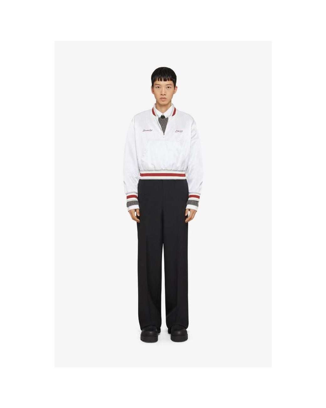 Givenchy White Pull Over Bomber, Brand Size 54 (Us for men
