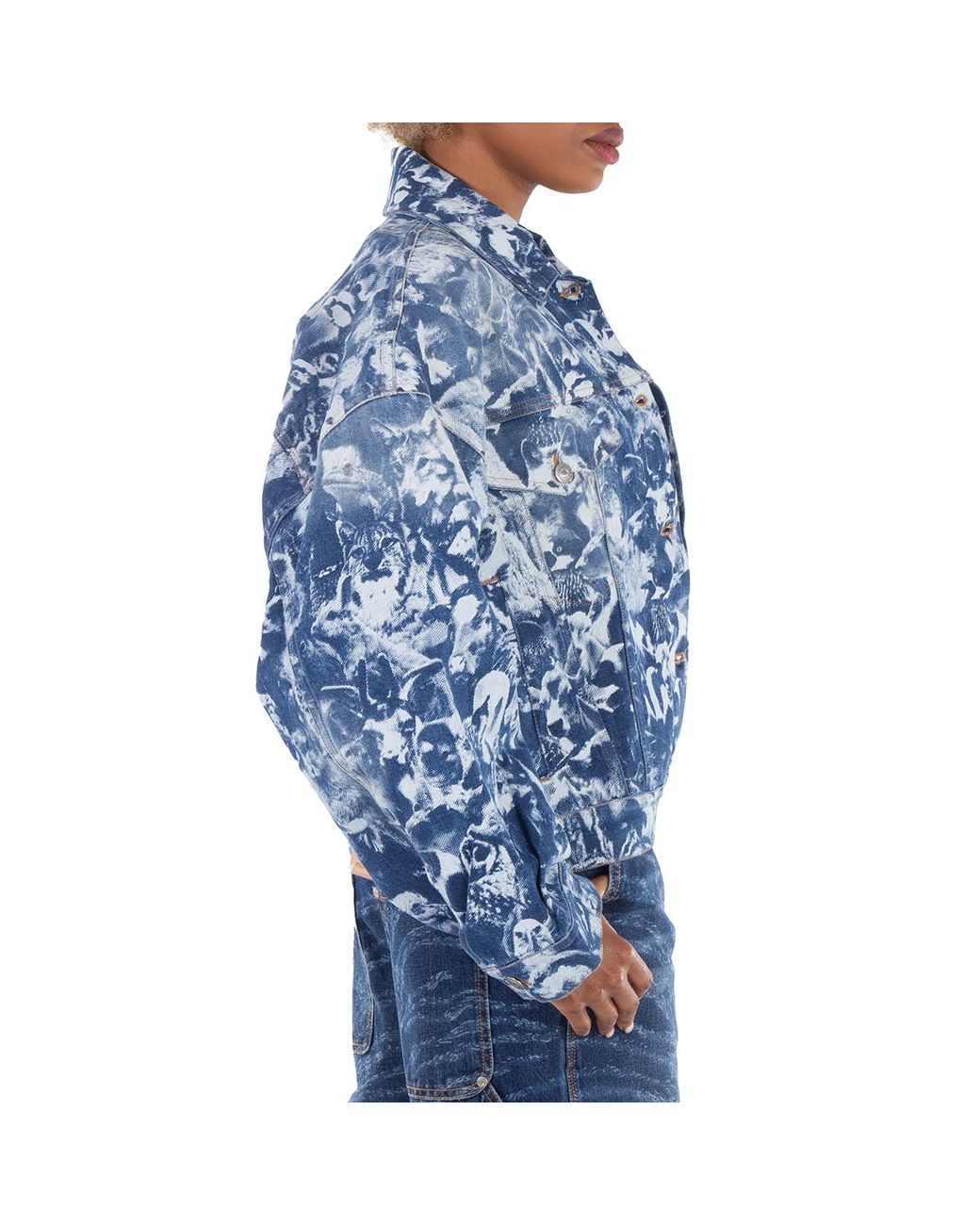 Stella McCartney Blue Animal Forest-Print Denim Cotton Jacket for men
