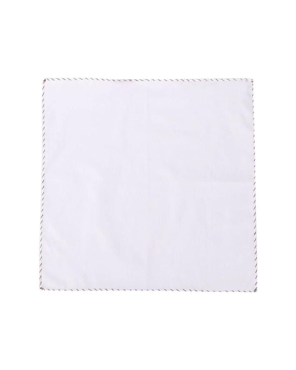 Brunello Cucinelli Blue Guanaco Stitched Pocket Square for men