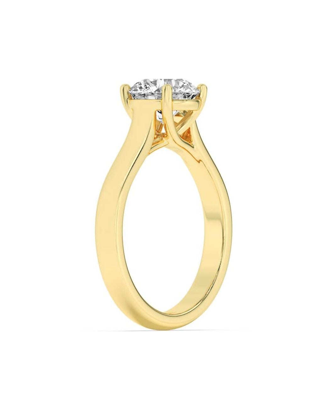 Mure And Co Metallic 2Ctw Round Shaped Lab Grown Diamond (F/Vs) Plain Cathedral Trellis Shank Solitaire Engagement Ring for men