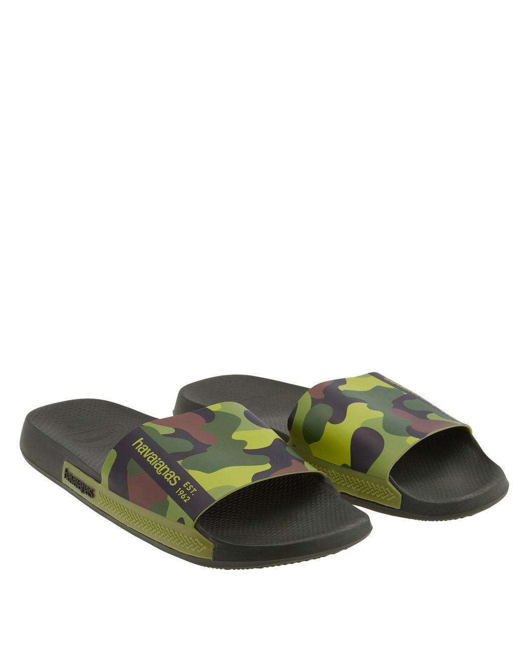 Havaianas Green Slide Camo Print Sandals, Brand Size 39/40 Us