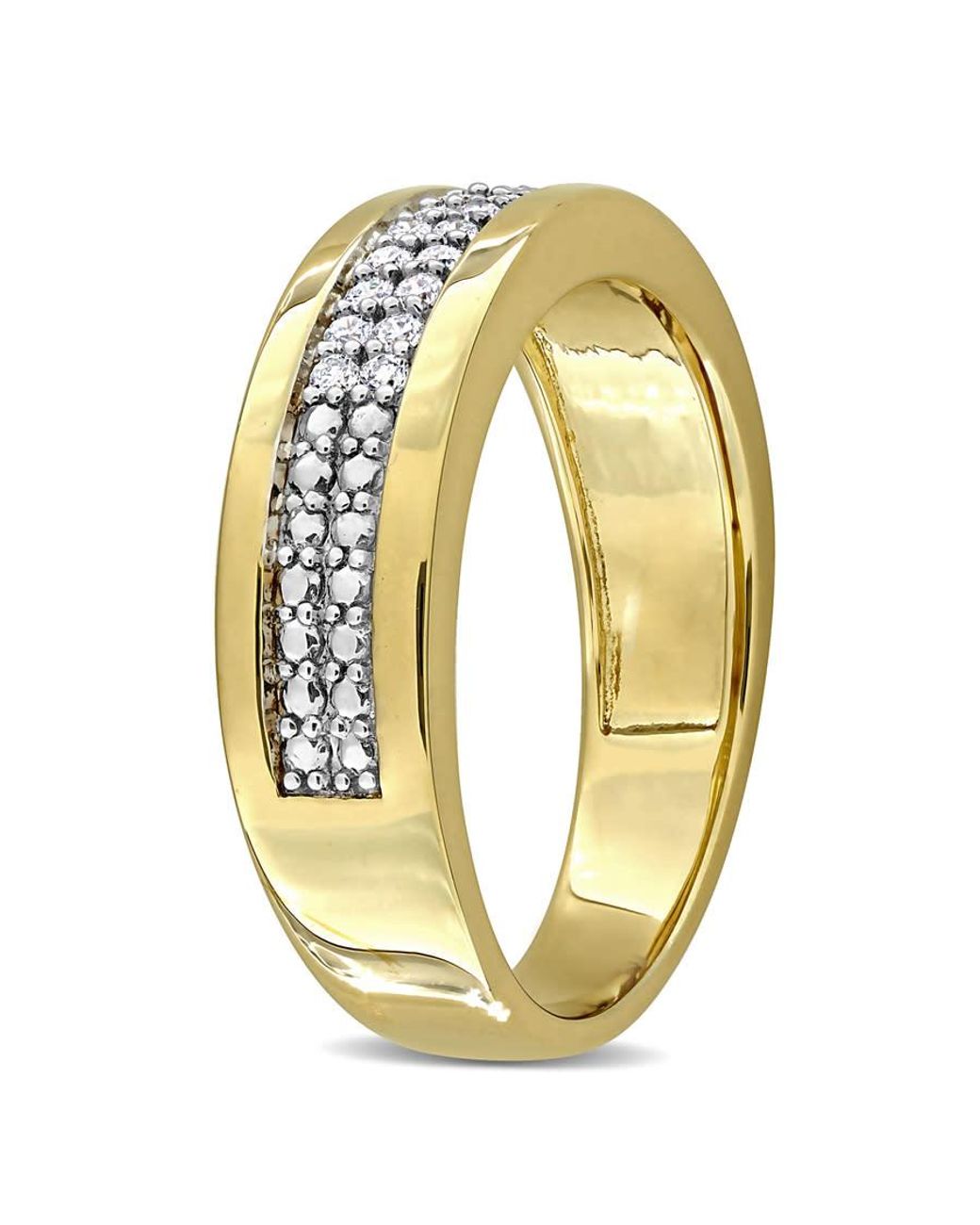 Created Forever Metallic 1/5Ct Tw Lab-Grown Diamond Double Row Band for men