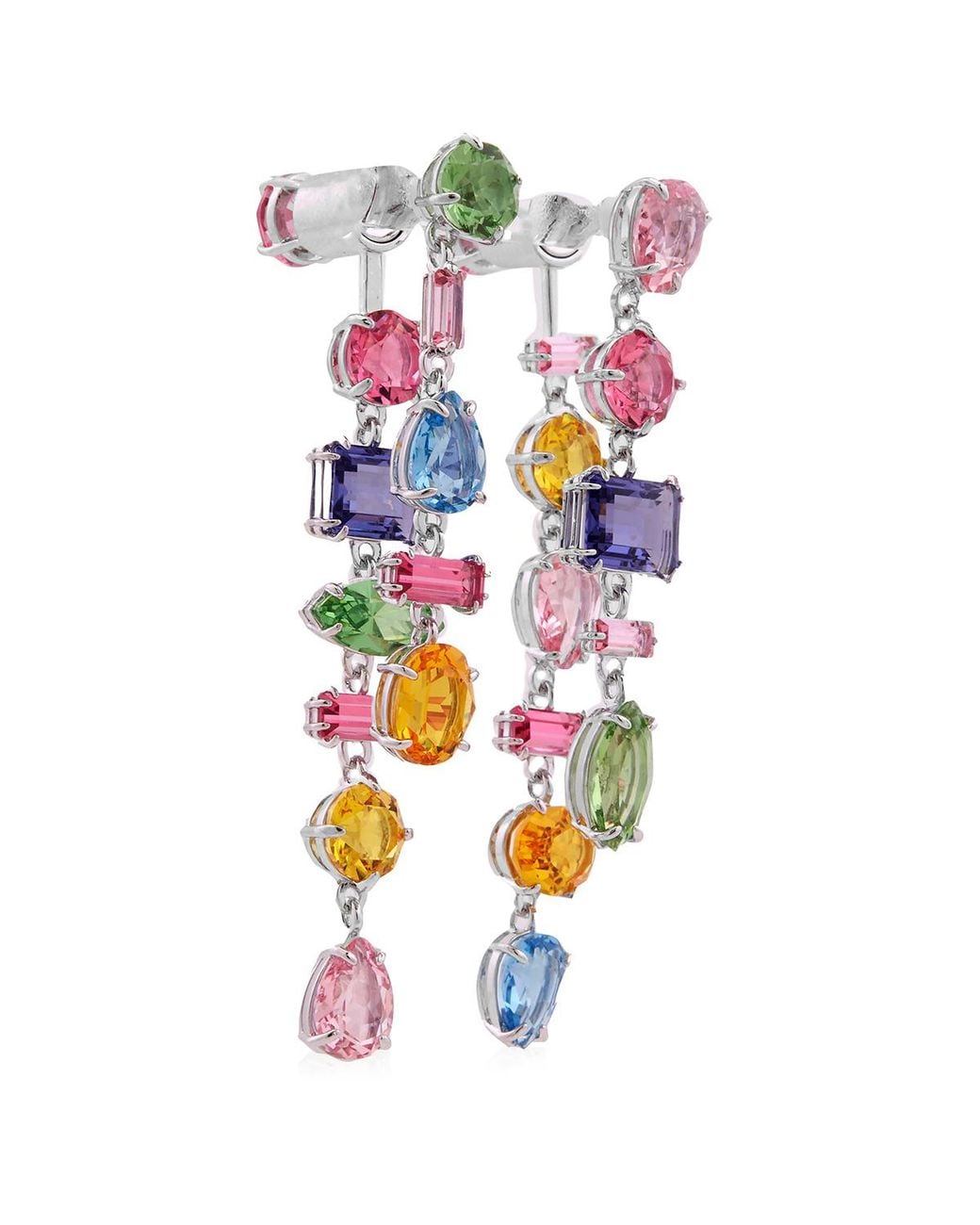 Swarovski White Gema Asymmetrical Drop Earrings for men