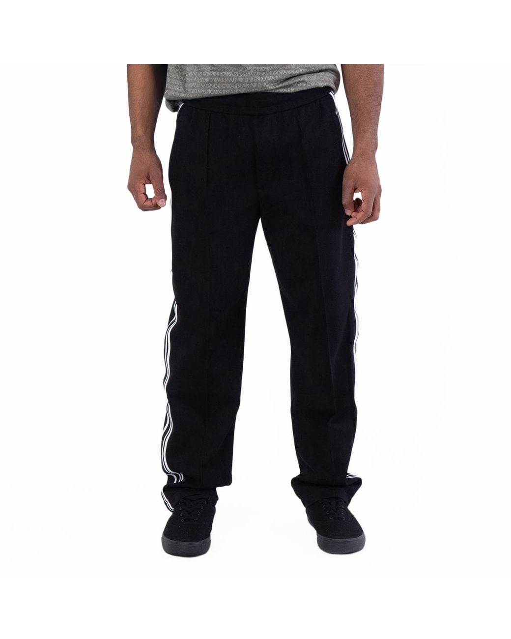 Emporio Armani Black Logo Bands Jersey Trousers for men