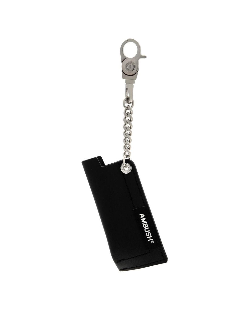 Ambush Black Leather Lighter Keychain for men