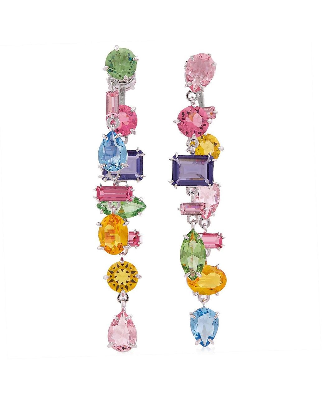 Swarovski White Gema Asymmetrical Drop Earrings for men