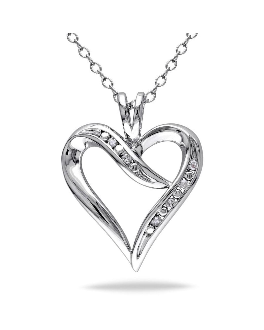 Amour Metallic Diamond Heart Pendant With Chain for men