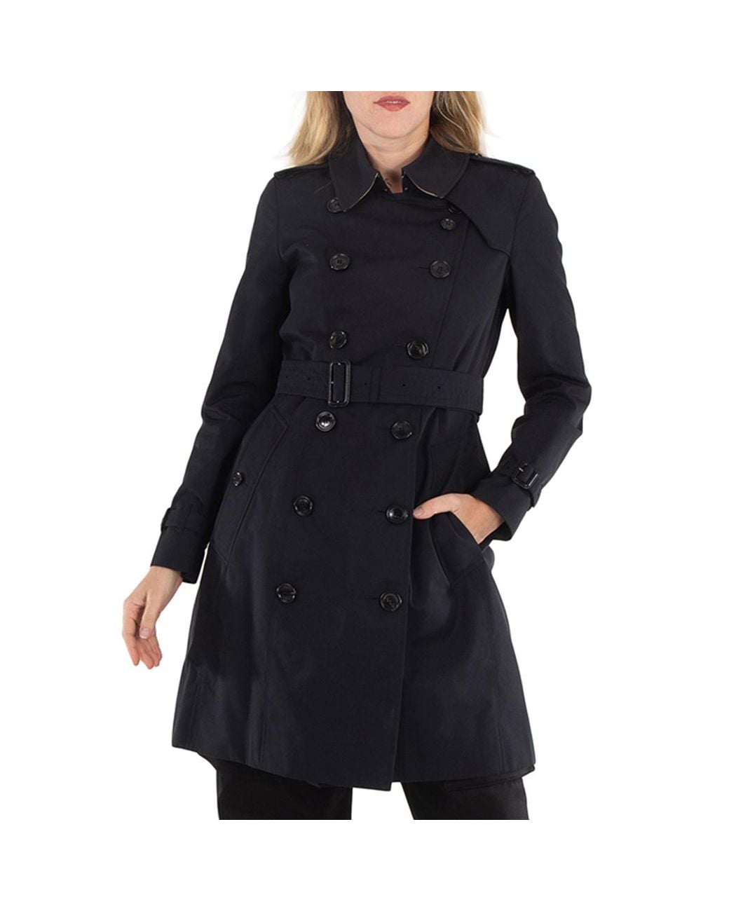 Burberry Black Mid-Length Chelsea Heritage Trench Coat, Brand Size 10 (Us for men