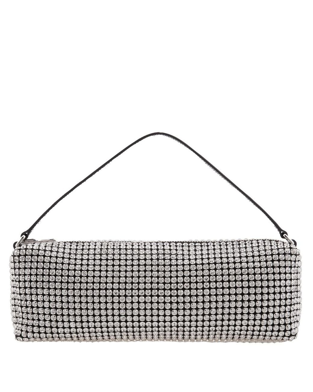 T By Alexander Wang Metallic Rhinestone Mesh Heiress Soft Bag