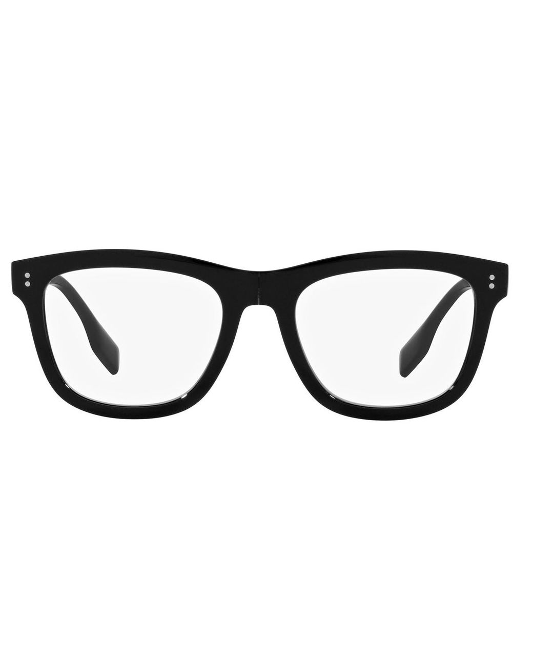 Burberry Miller Clear Blue Light Filter Rectangular Sunglasses in Black